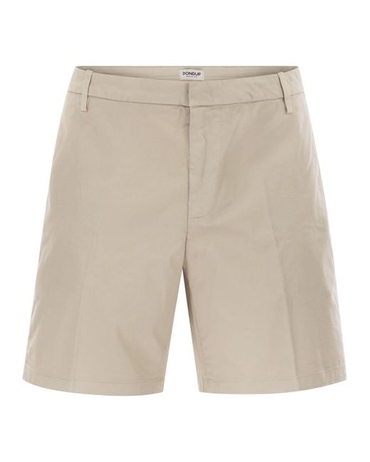 Dondup Natural Manheim Cotton Gabardine Bermuda Shorts for men