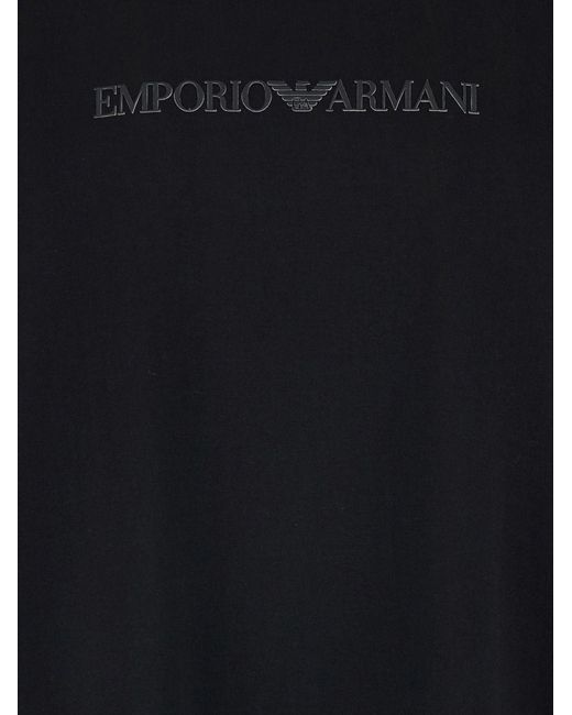 Emporio Armani Black Logo Cotton T Shirt