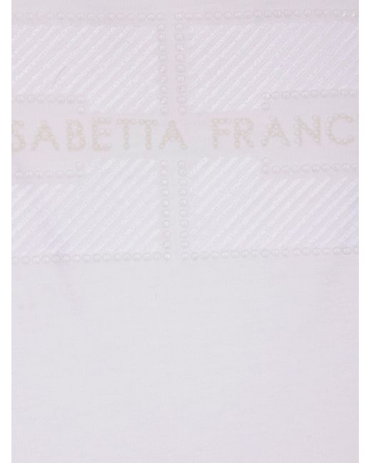 Elisabetta Franchi T-Shirt Met Logoprint in het White