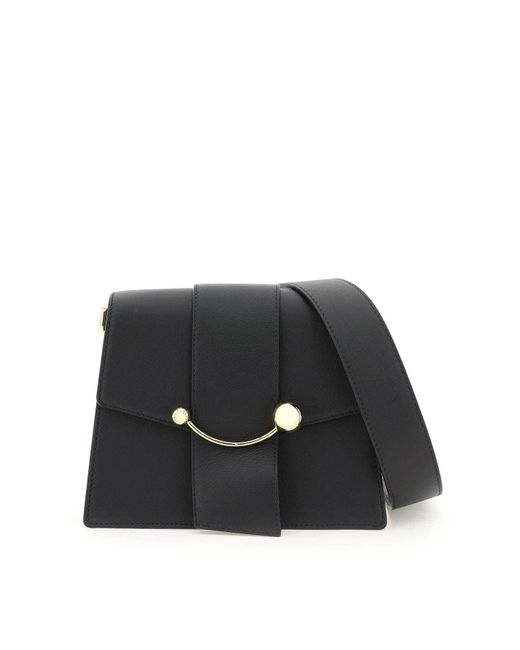 Strathberry Box Crescent Bag Black Leather | Lyst