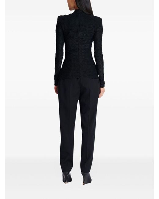 Balmain Ls Bouclette Top Met Monogram in het Black