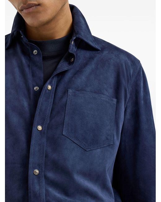 Brunello Cucinelli Hemd Mit Brusttasche in Blue für Herren