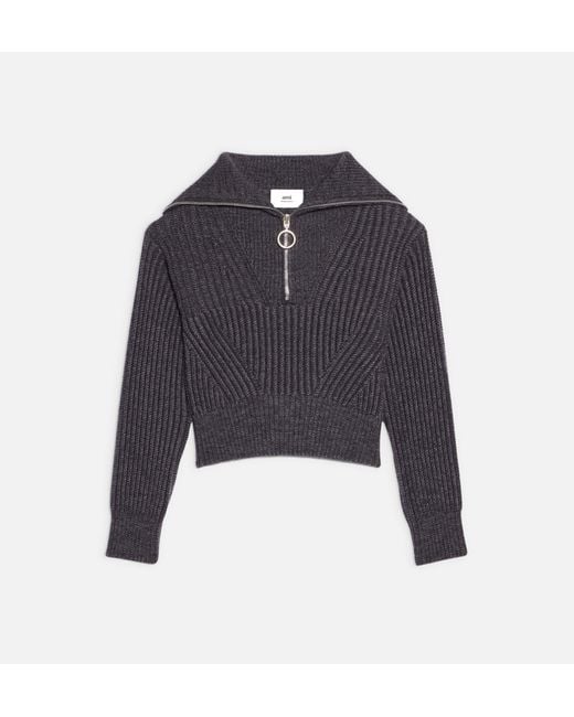 AMI Blue Pullover grau