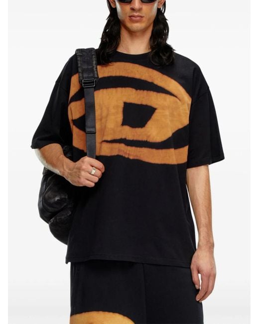 DIESEL Black T Boxt Bleach T -Shirt mit Druck