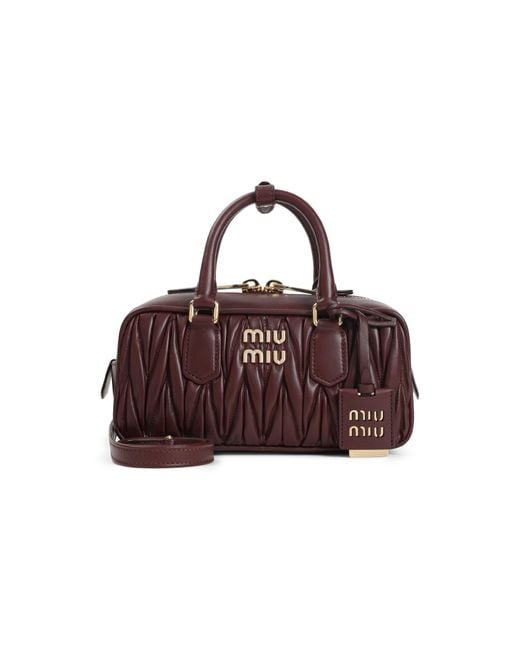 Miu Miu Brown Lamb Leather Handbag