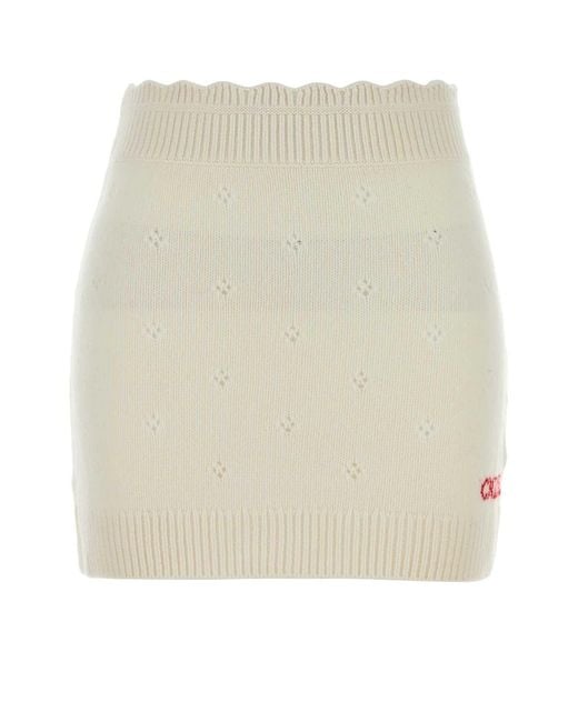 Chloé Natural Wool Blend Mini Skirt
