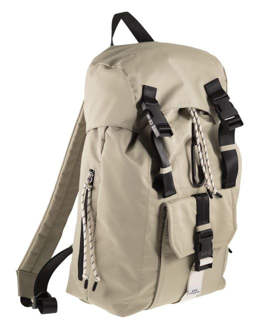 A.P.C. Natural Rucksack aus technischem Nylon mit Klappenverschluss
