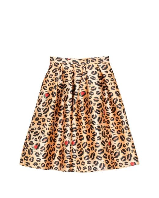 ALESSANDRO ENRIQUEZ Natural Printed Midi Skirt