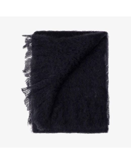 Jil Sander Black Mohair Blend Scarf