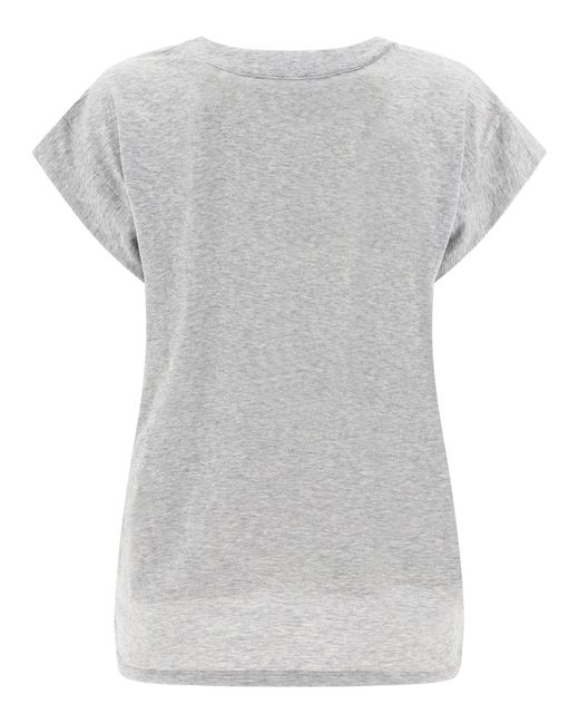 FRAME Gray Rahmen Le Mid Rise V T -Shirt