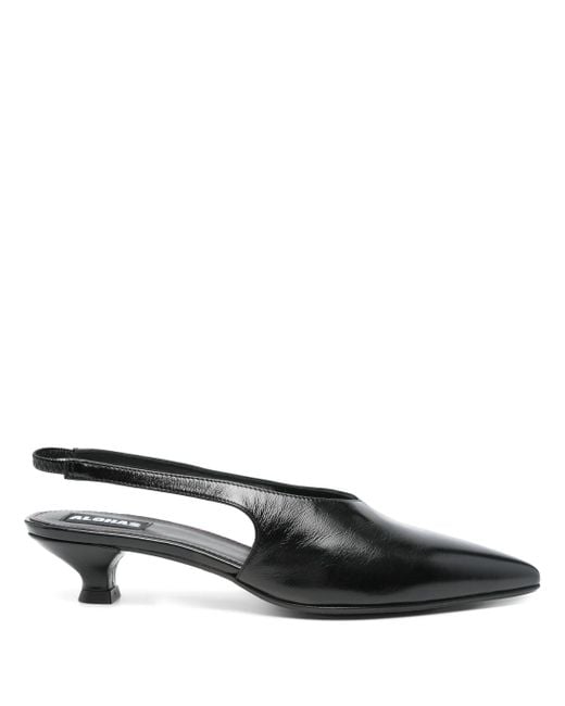 Alohas Black Eros Leather Mules