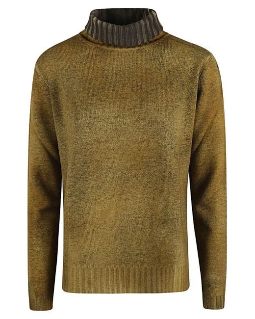 ALESSANDRO ASTE Green Wool And Cashmere Blend Turtleneck Sweater