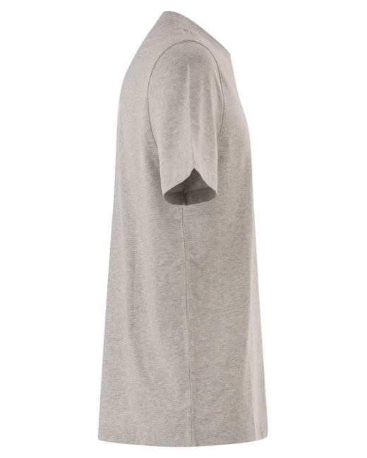 Boss Gray Cotton Jersey T Shirt With Logo