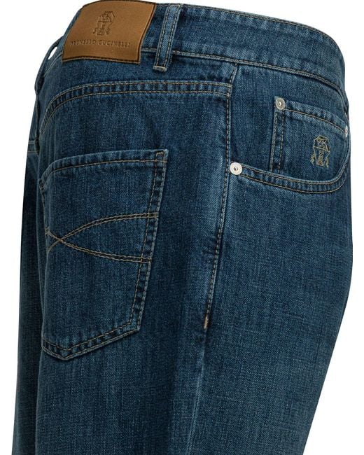 Brunello Cucinelli Blue Straight-Leg Jeans for men
