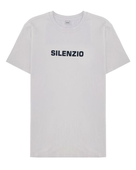Aspesi White Graphic Crew Neck T-Shirt for men
