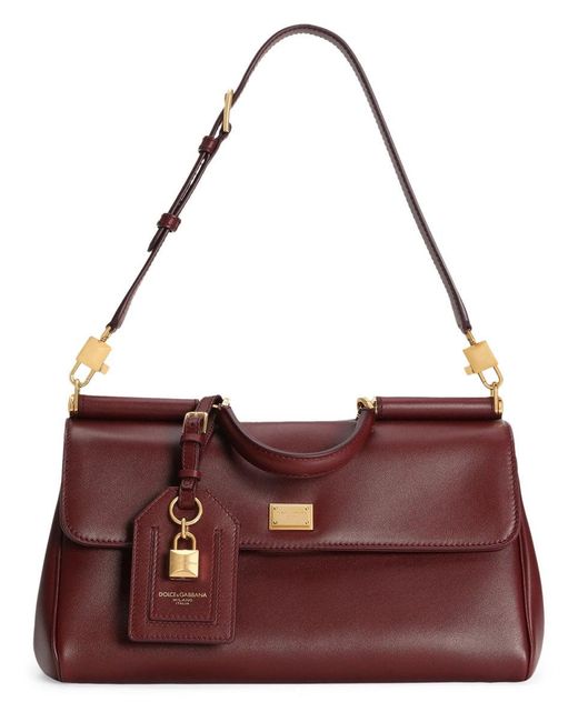 Dolce & Gabbana Purple My Sicily Leather Shoulder Bag