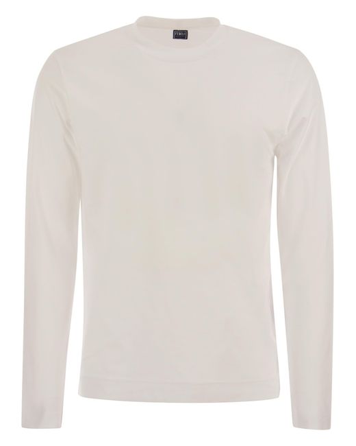 Fedeli Extreme Crew Neck T -Shirt mit langen Ärmeln in White für Herren