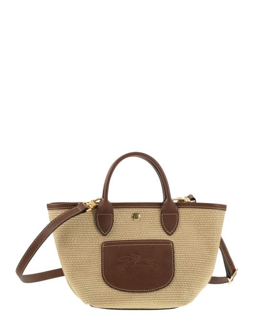 Longchamp Brown Le Panier Pliage Basket Bag Xs