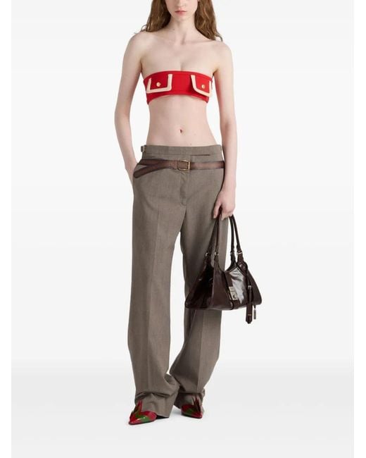 Prada Multicolor Pantaloni Lana Tec