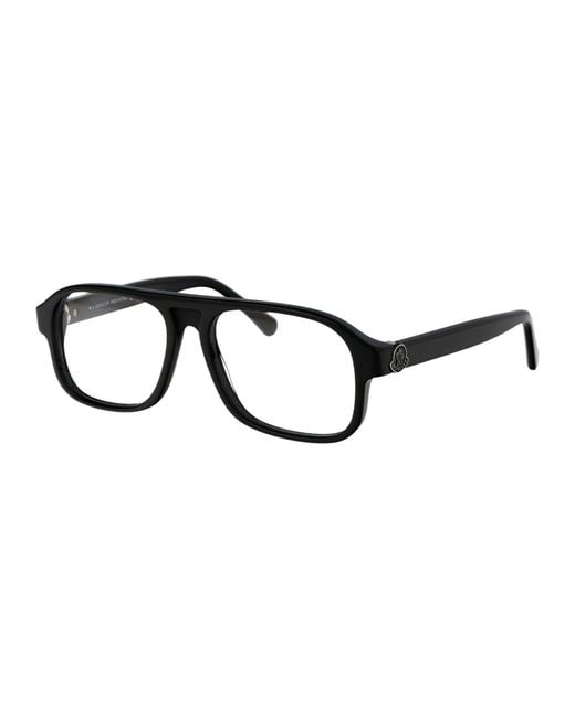 Moncler Black Nero Lucido Acetate Glasses for men