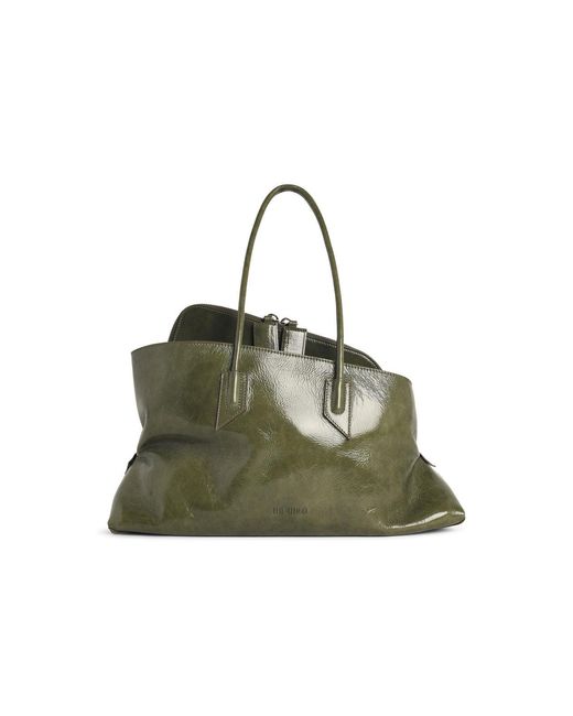 The Attico Green Medium 'La Passeggiata' Leather Bag