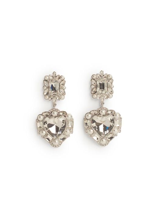 Boucles d'oreilles en laiton en argent en argent Self-Portrait en coloris White