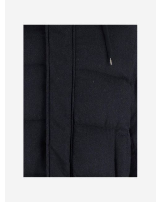 Herno Blue Seide und Kaschmir -Jacke gepolstert