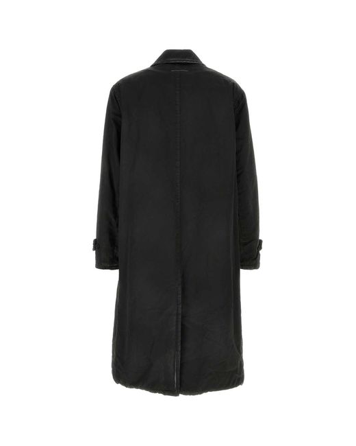 MM6 by Maison Margiela Black Cotton Blend Overcoat for men