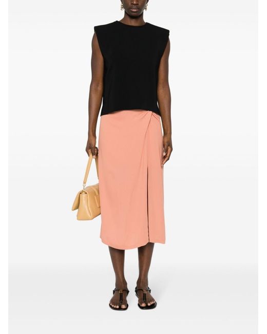 Forte_forte Black Stretch Crepe Cady Boxy Top