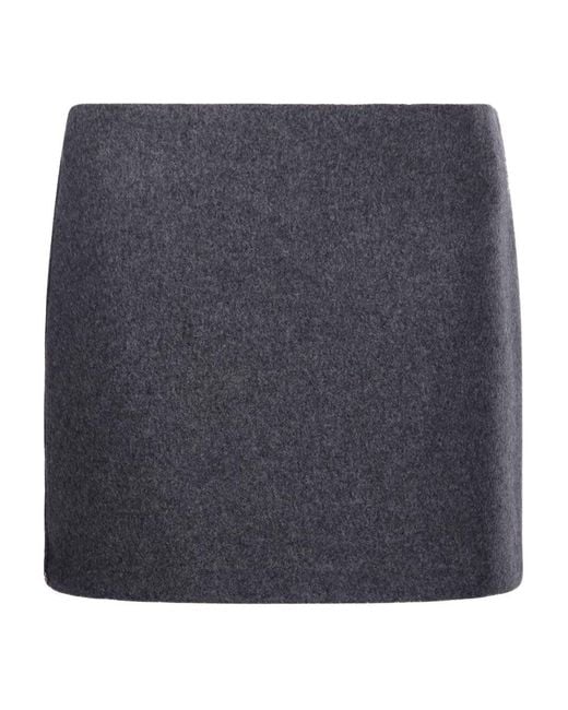 Sportmax Blue Wool Skirt