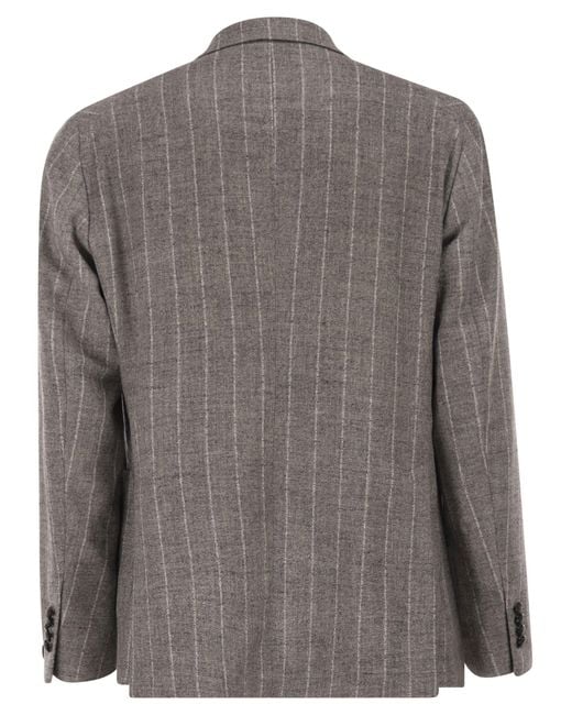 Tagliatore Gray Double-Breasted Jacket for men