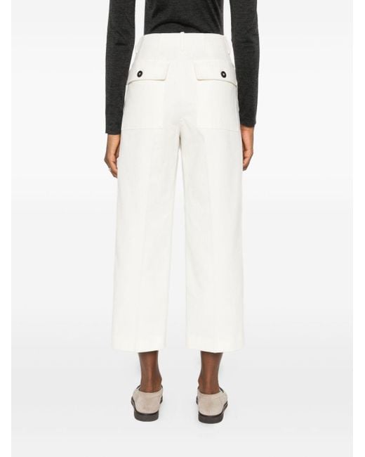 Brunello Cucinelli White Hose mit Falten