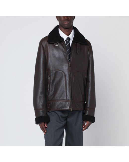 Salvatore Santoro Dark Leather Jacket in Black for Men | Lyst