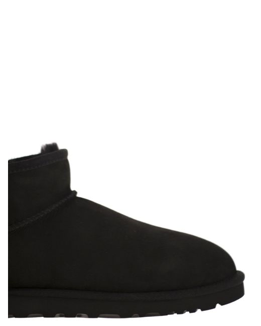 Ugg Black Classic Ultra Mini Sheepskin Boot for men