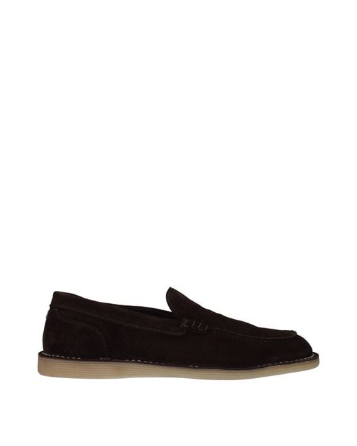 Dolce & Gabbana Black Dolce&Gabbana Slip On New Florio Ideal Uomo Camoscio Marrone/Ebano