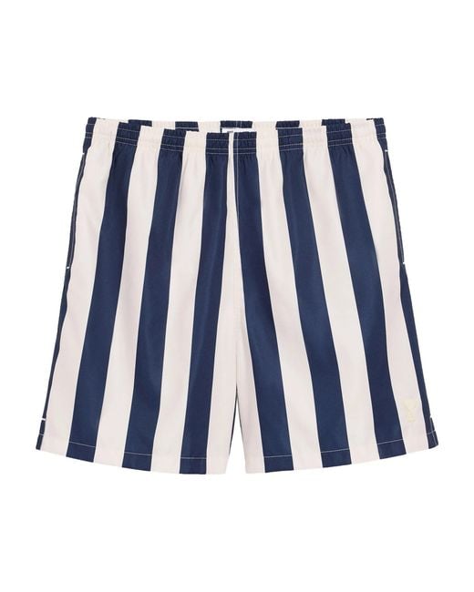 AMI Blue Long Stripes Swimsuit