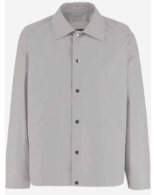 Jil Sander Gray Baumwolljacke mit Logo