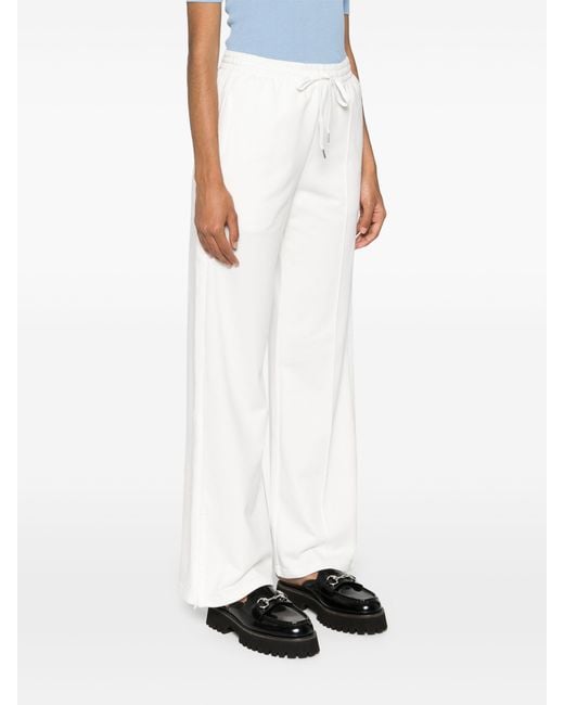 P.A.R.O.S.H. White Logo-Embroidered Straight Trousers
