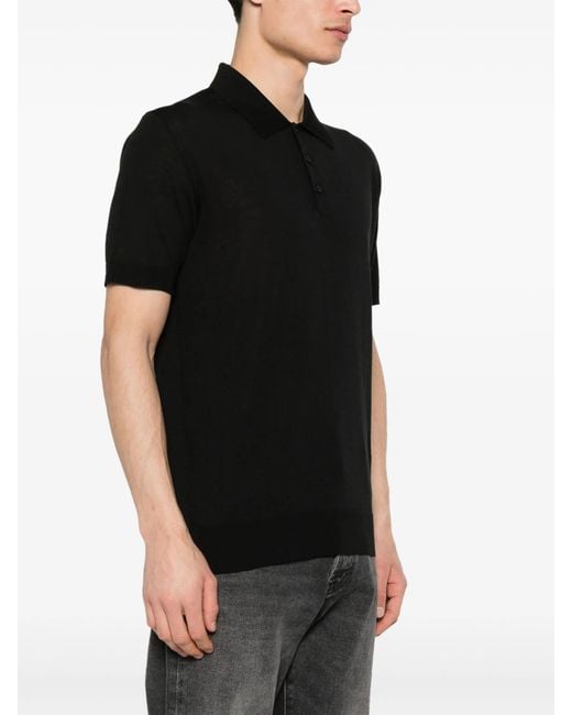 Golden Goose Deluxe Brand Black Golden M's Polo Knit Short Sleeves Merino Wool