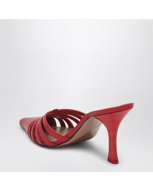 Paris Texas Red Leather Mule Nadia
