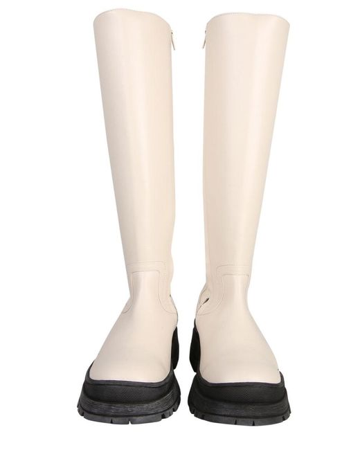 Staud White Bow Tall Boots