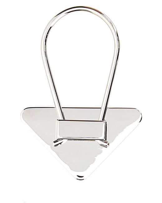 Prada Black Metal Key Ring