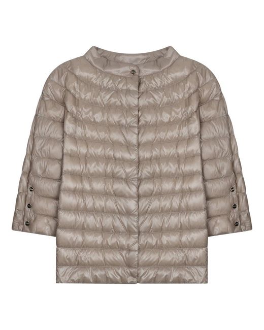 Herno Natural Margherita Short-Sleeve Quilted Jacket