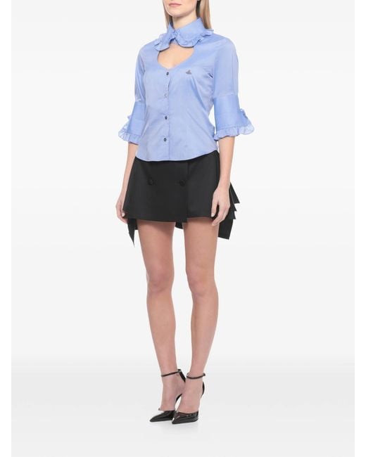 Vivienne Westwood Blue Ss Toulouse Frill Shirt