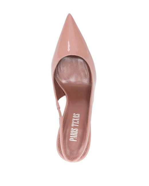 Paris Texas Pink Glossy Leather Slingback Ballerinas