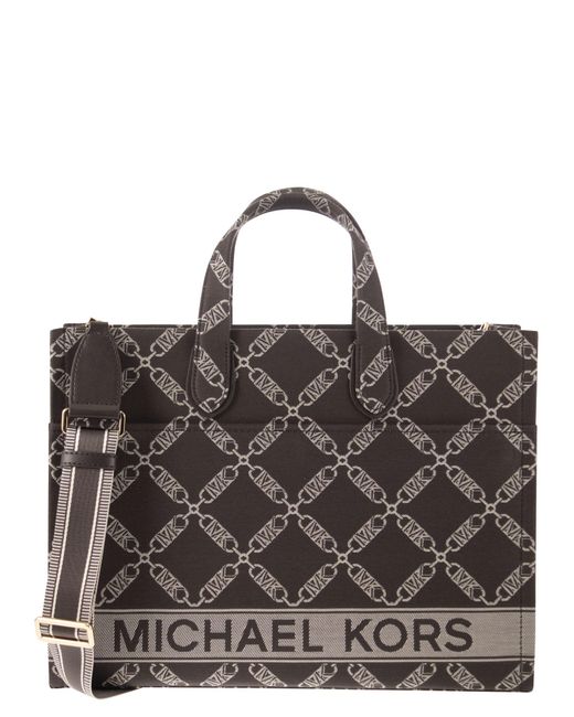 Michael Kors Brown Gigi - Empire Jacquard Logo Tote Bag