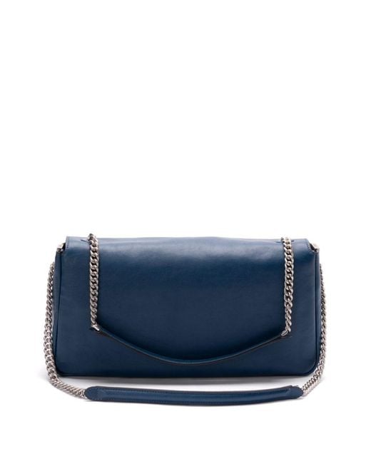 Fendi Blue Leather Baguette Shoulder Bag