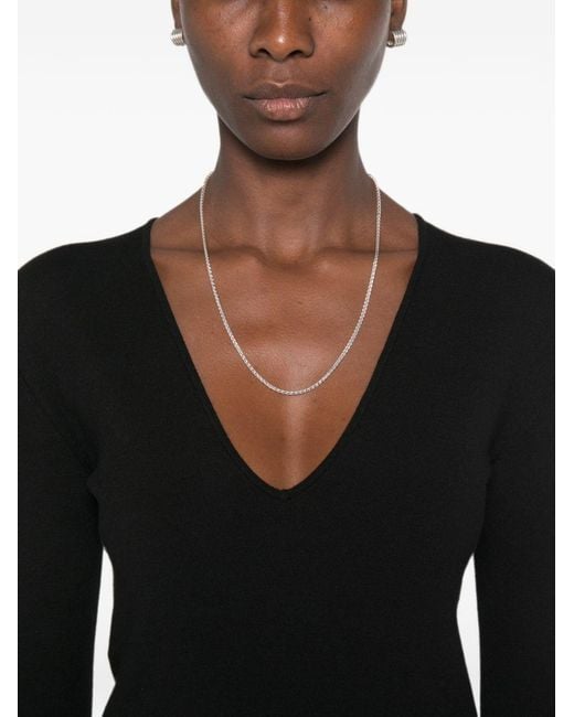 Totême Black V-Necked Sweater