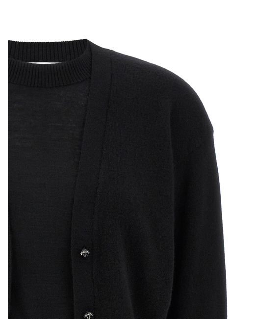 Trompe L'suéter de cárdigan de oeil Rabanne de color Black