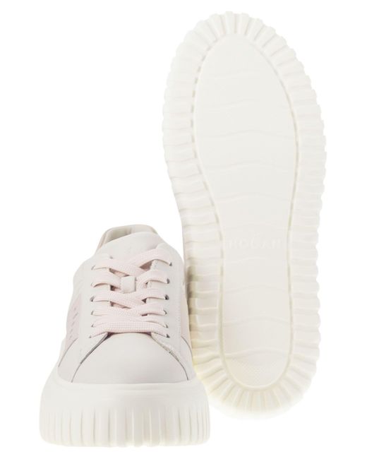 Hogan White H-Stripes Trainers With Side Band Sneaker